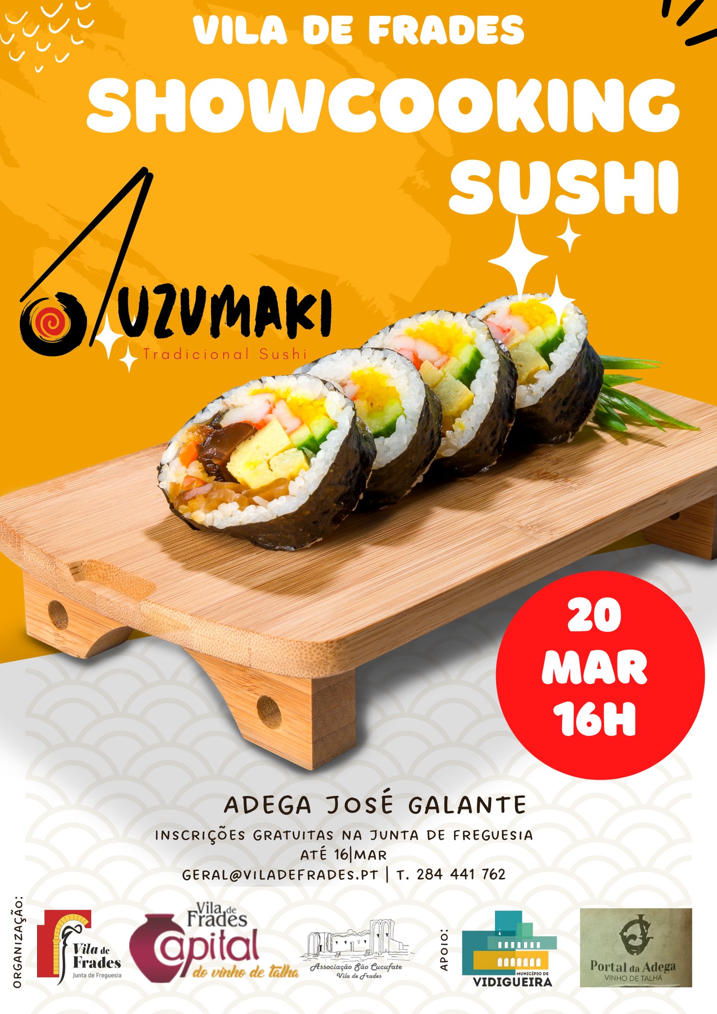 Março, Mês da Mulher: Showcooking de Sushi por Uzumaki Sushi