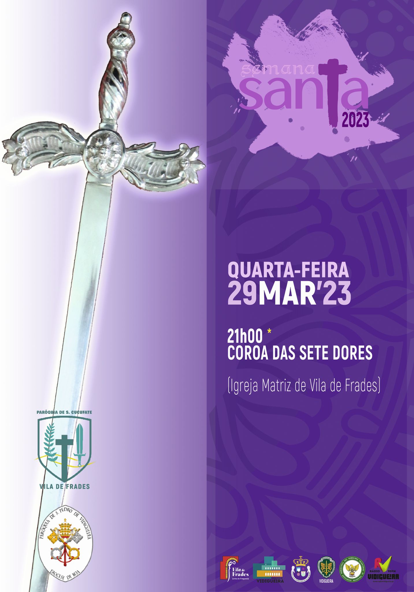 Cartaz das Festividades da Semana Santa 2023 para o dia 29 de Março