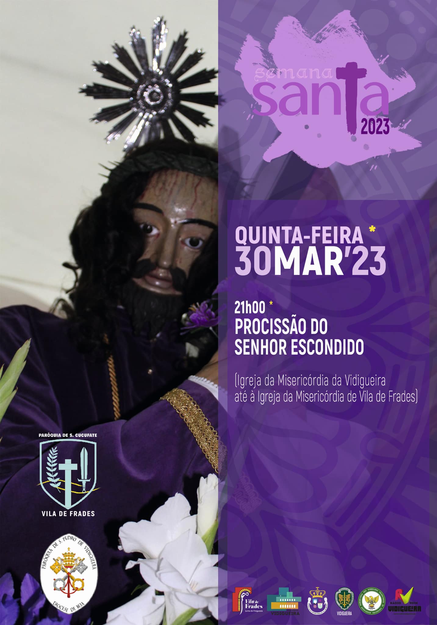 Cartaz das Festividades da Semana Santa 2023 para o dia 30 de Março