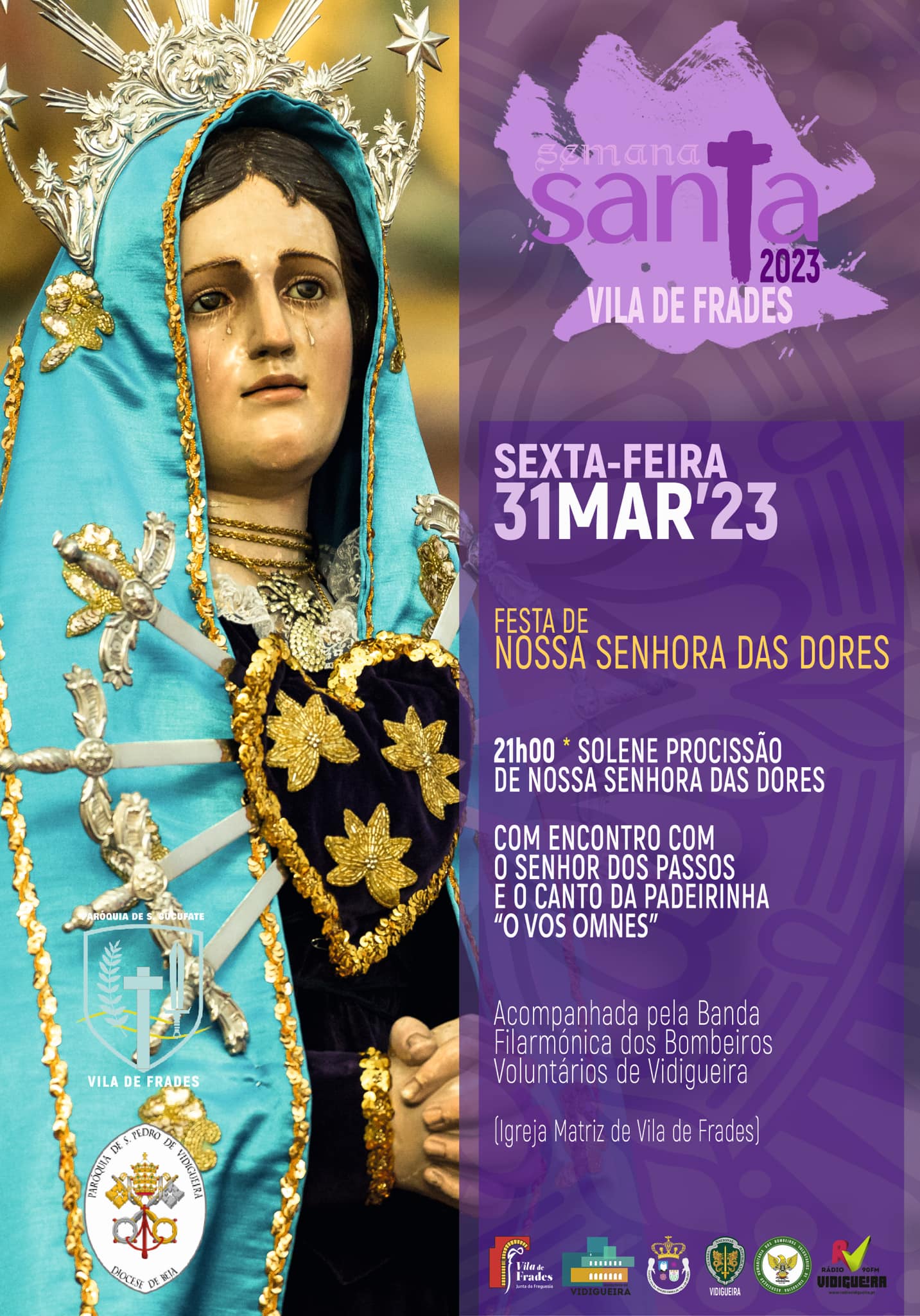 Cartaz das Festividades da Semana Santa 2023 para o dia 31 de Março