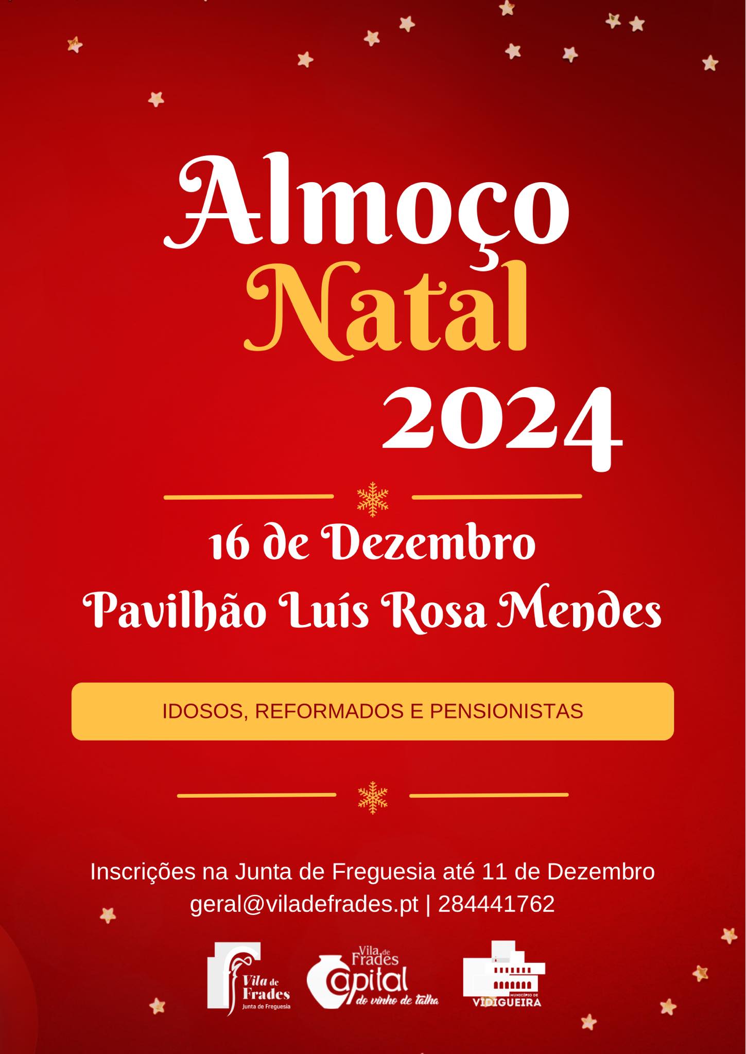 Almoço de Natal - Reformados, Pensionistas e Idosos