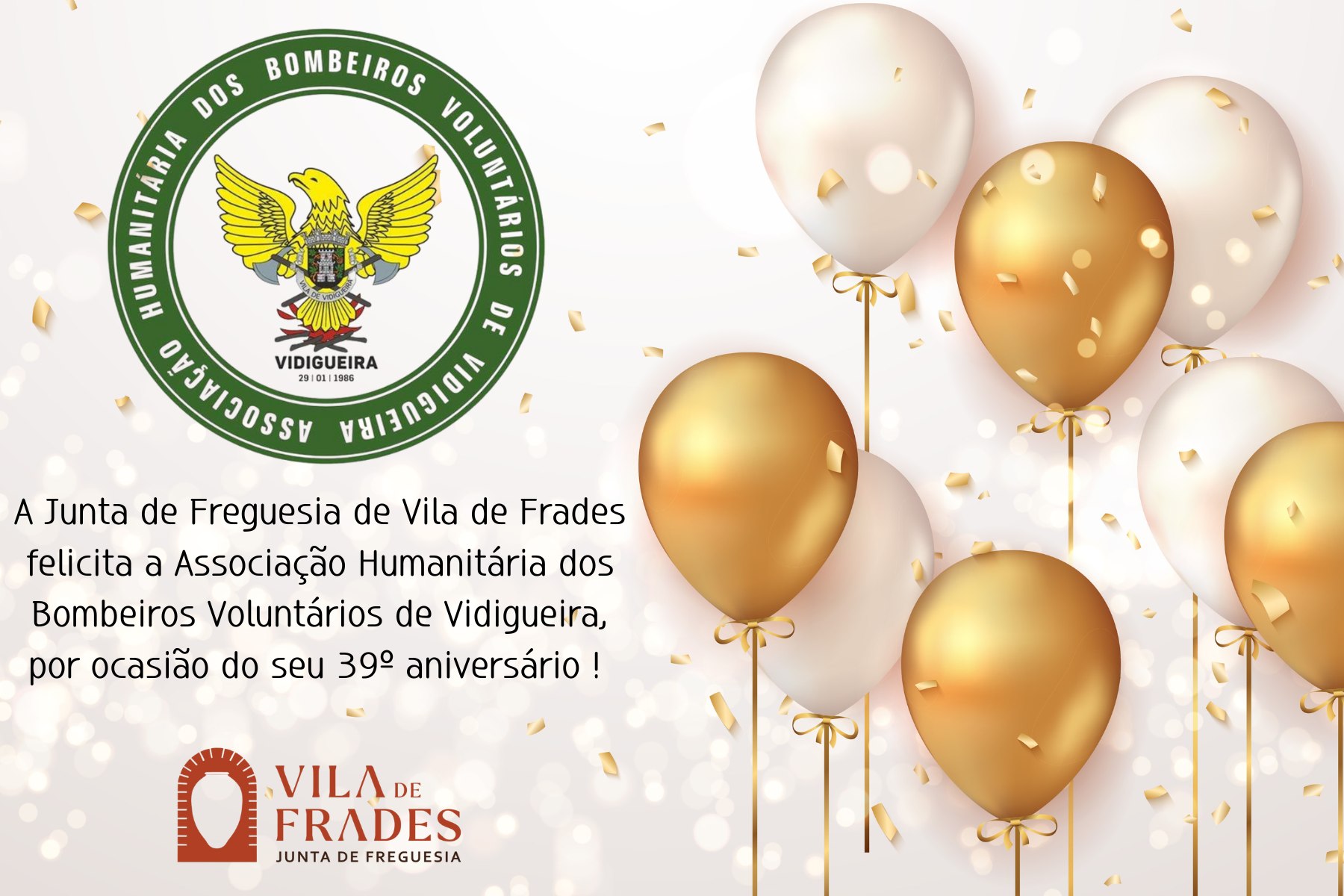 39.º Aniversário da Associação Humanitária dos Bombeiros Voluntários de Vidigueira