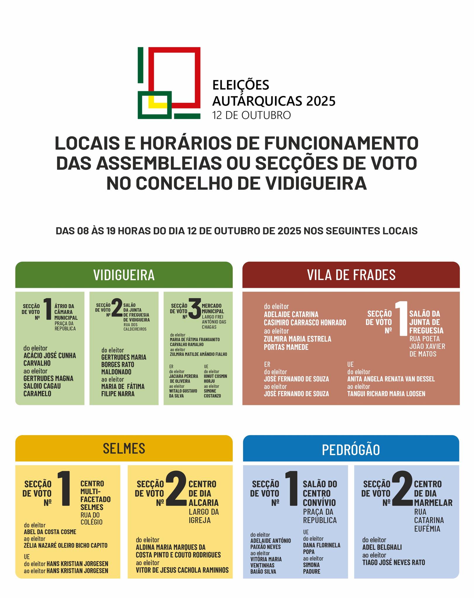 Eleições Autárquicas 2025 - 12 de Outubro Eleições Autárquicas 2025 - 12 de Outubro